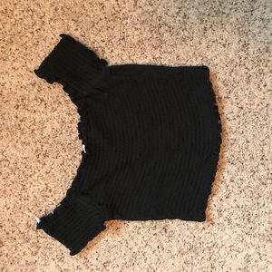 Black off the shoulder crop top